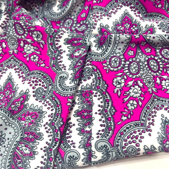 BO&NIC Size XL Sleeveless A-line Pink Grey Abstract Print Dress Pleated Stretch - Picture 6 of 8